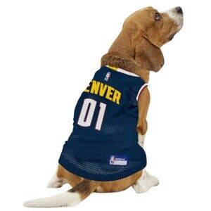Pets First NBA Denver Nuggets Dog Jersey Size Medium New